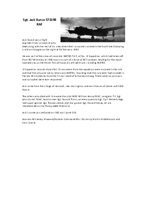 A preview of a PDF biography for Bunce, Jack